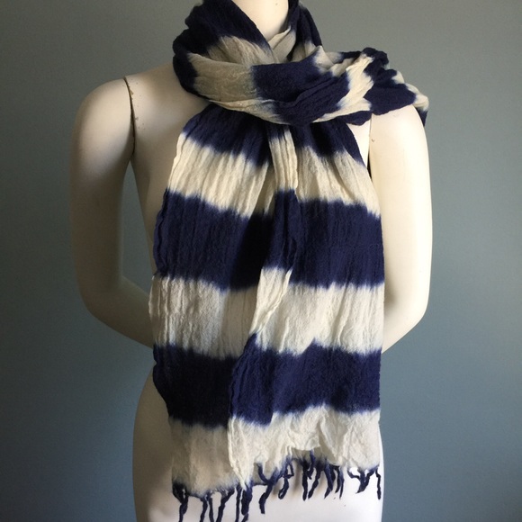 J. Crew Accessories - J. Crew Blue and White Scarf